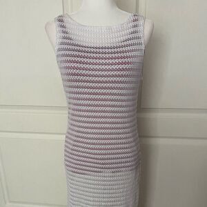 Chic White Open Weave WHBM Swimsuit Cover-Up | Boho Beach Resort Style